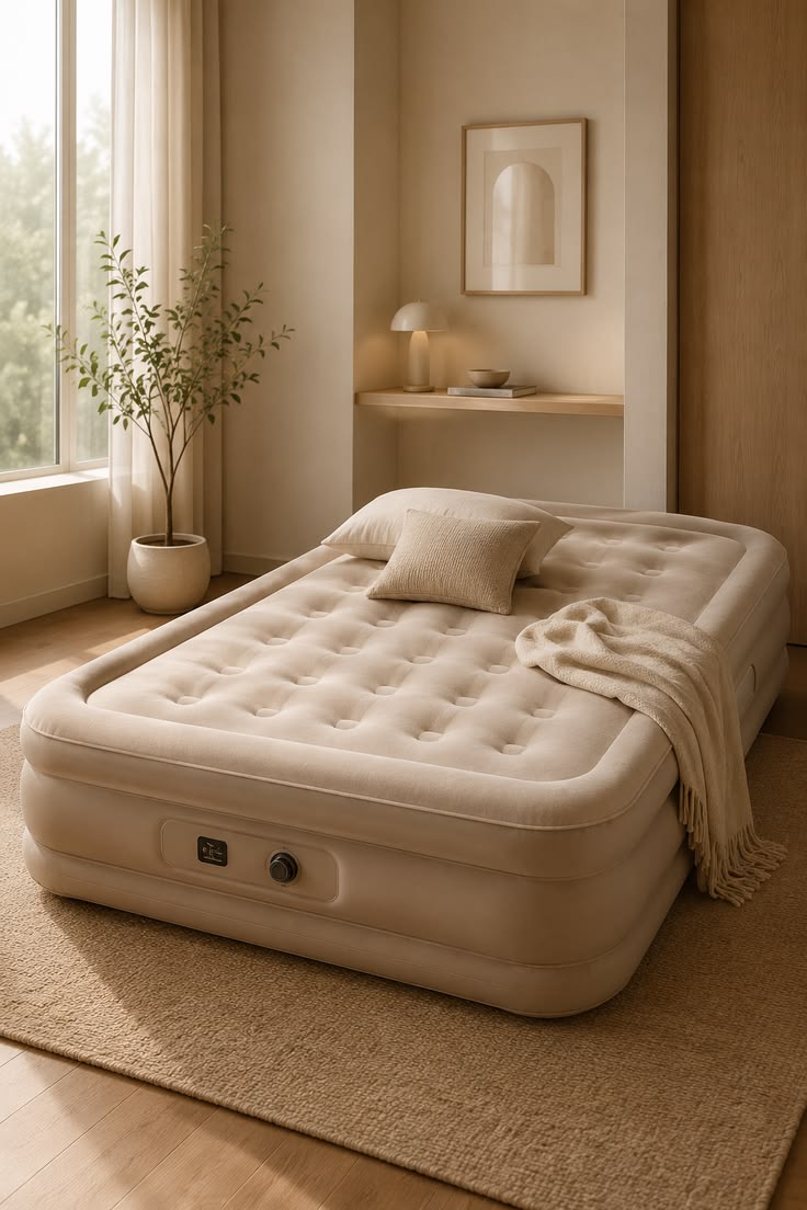 Portable Travel-friendly Inflation Air Sofa Bed with a Rechargeable Pump